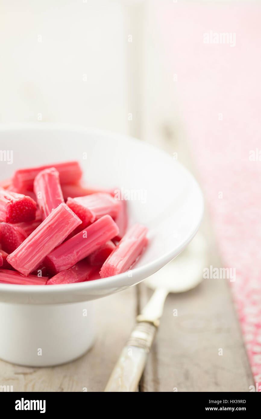 Rhubarbe cuite Banque D'Images