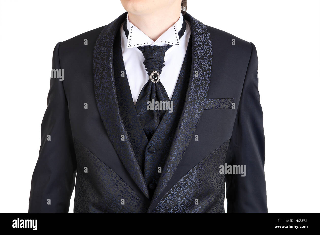 Costume Mariage Homme Gris Foncé Imprimé De Fleurs Dun