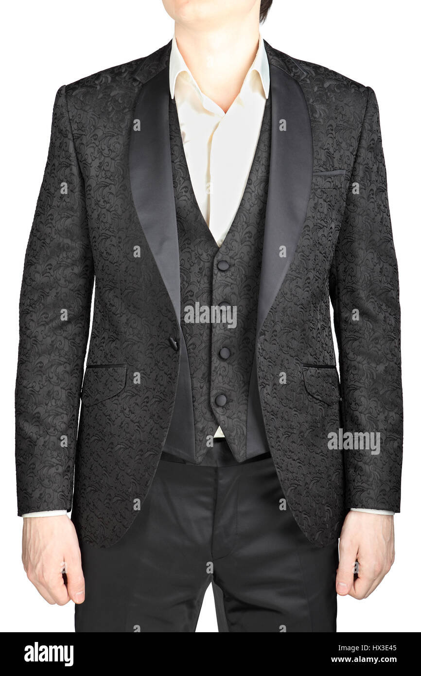 Costume mariage homme modèle gris, veste de costume, veste déboutonnée,  chemise blanche sans cravate, isolé sur blanc Photo Stock - Alamy