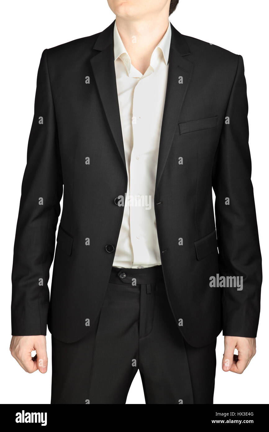 Mariage Costume Gris Foncé Veste Déboutonnée Chemise