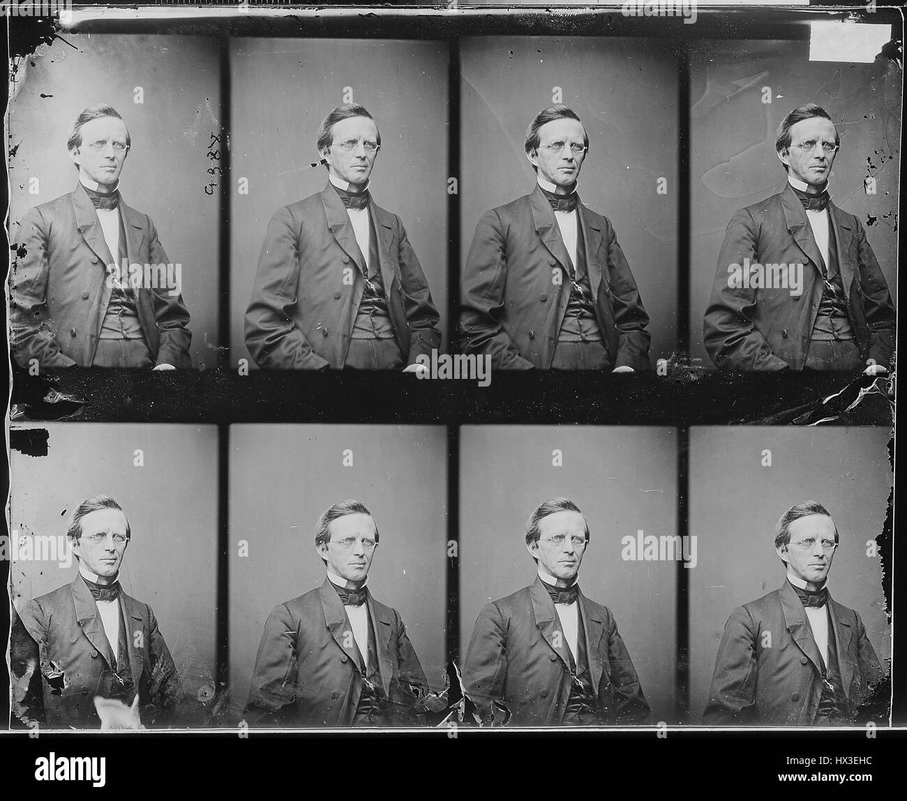 Portrait assis demi-longueur de l'Illinois Lyman Trumbull, homme politique qui a co-écrit le treizième amendement, 1863. L'image de courtoisie des Archives nationales. Banque D'Images