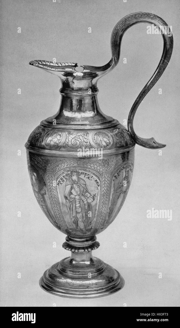 Colis orné doré aiguière élisabéthain, 1567. Banque D'Images