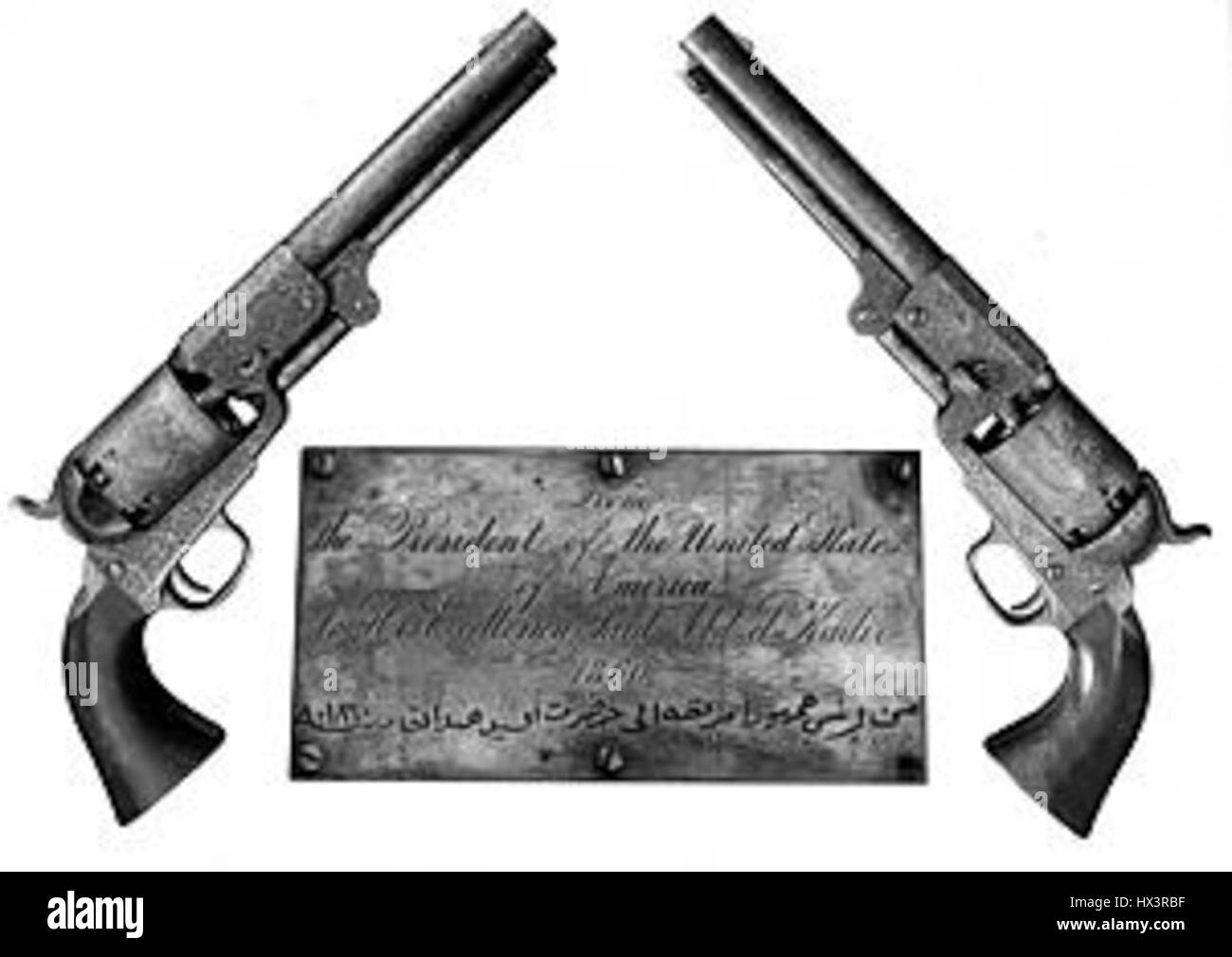 Les canons donnés à Abdelkader par le président Abraham Lincoln étaient un symbole de bonne volonté diplomatique entre les États-Unis et l'Algérie au XIXe siècle. Ces armes étaient destinées à honorer la résistance d'Abdelkader aux forces coloniales françaises. Banque D'Images