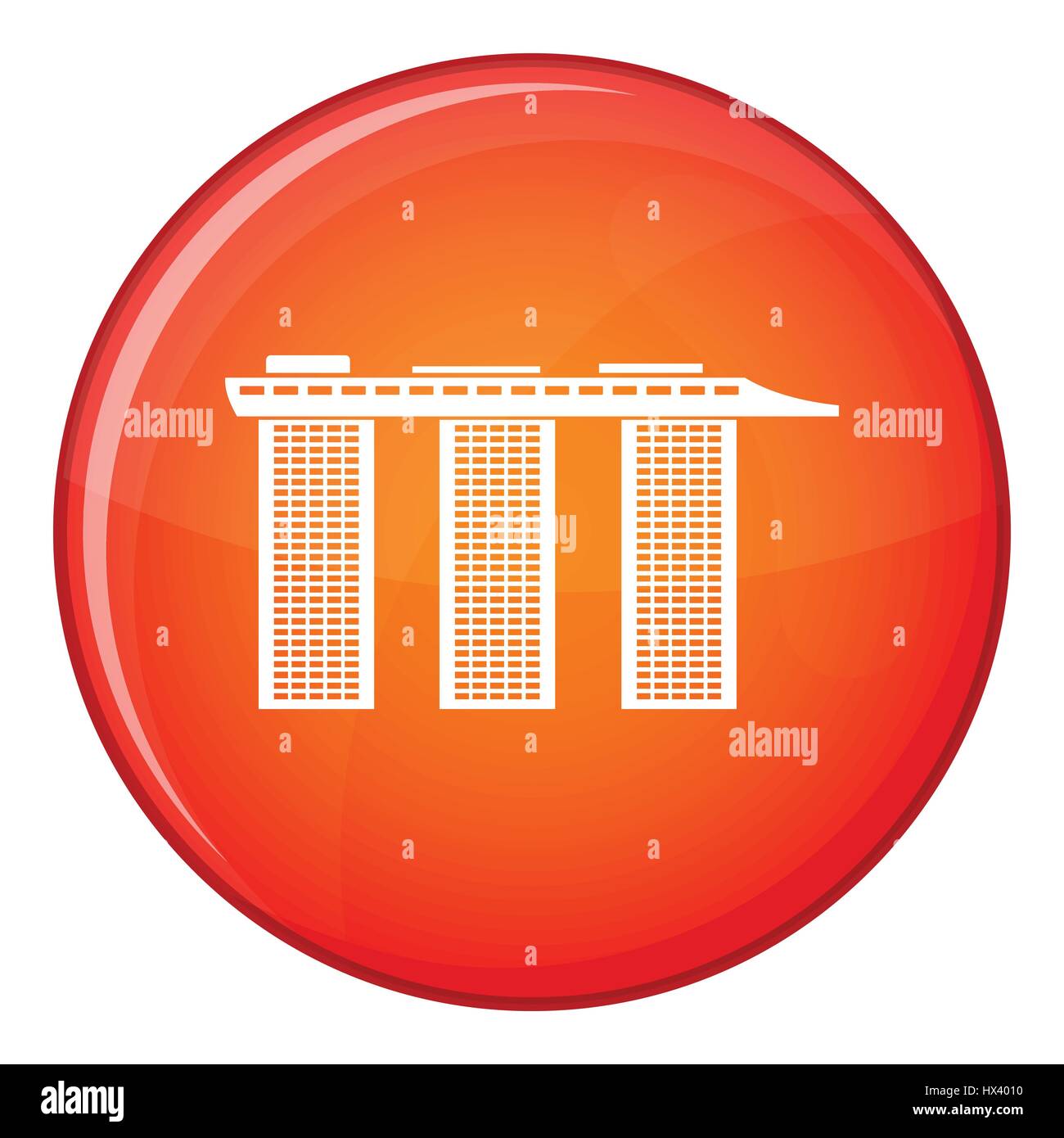 Marina Bay Sands Hotel, Singapour, l'icône de style plat Illustration de Vecteur