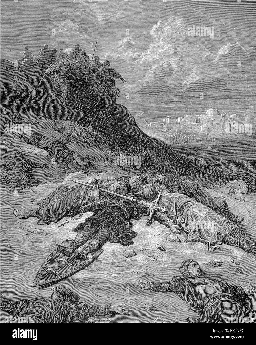 Gustave dore croisades mort de Frederick de l'Allemagne Banque D'Images