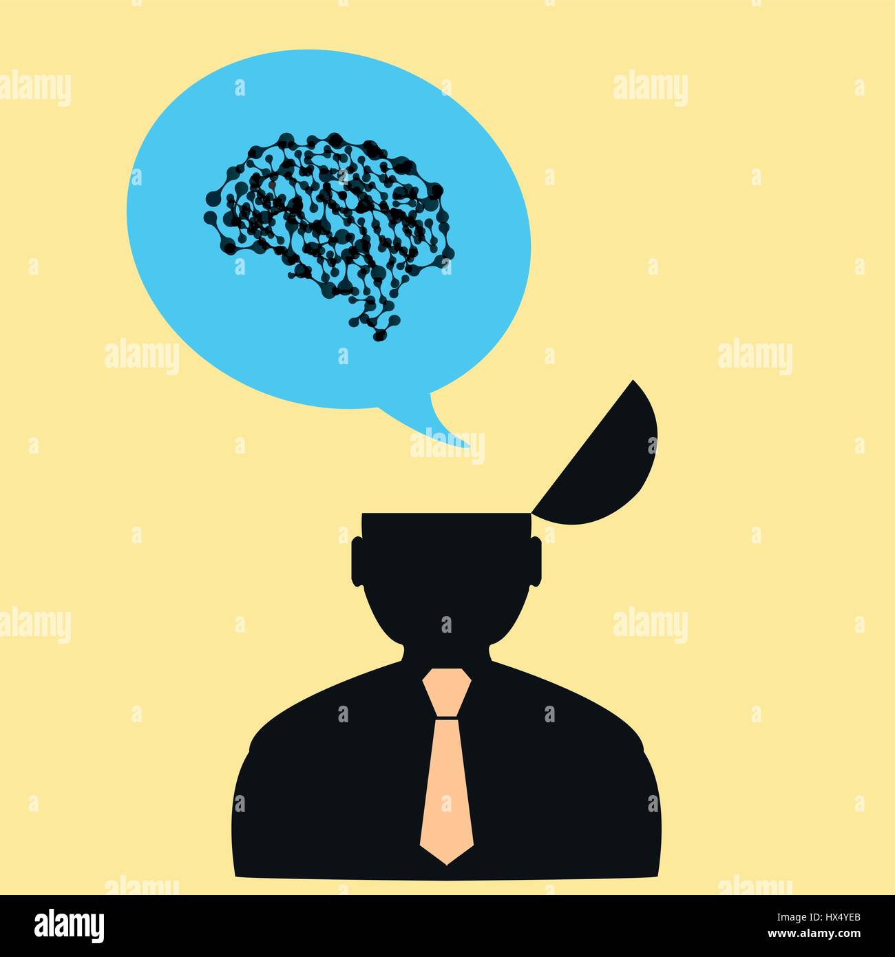 Télévision l'homme et son cerveau. vector illustration Illustration de Vecteur