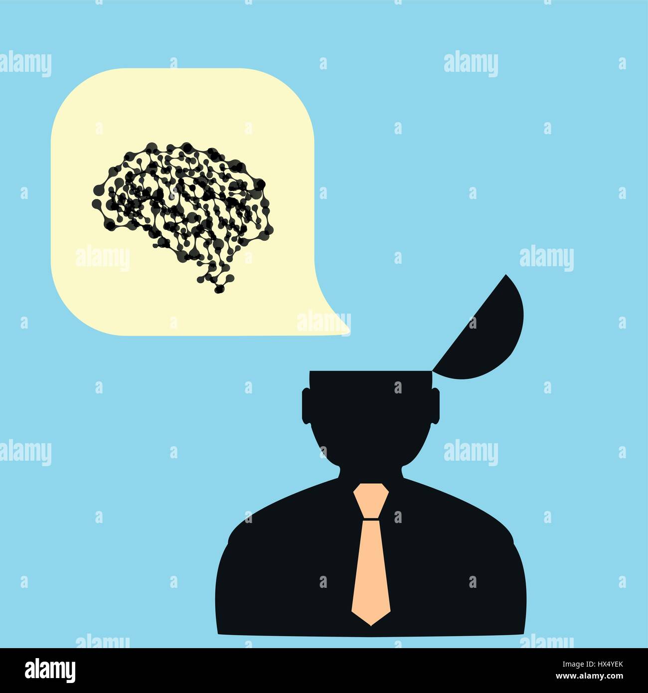 Télévision l'homme et son cerveau. vector illustration Illustration de Vecteur