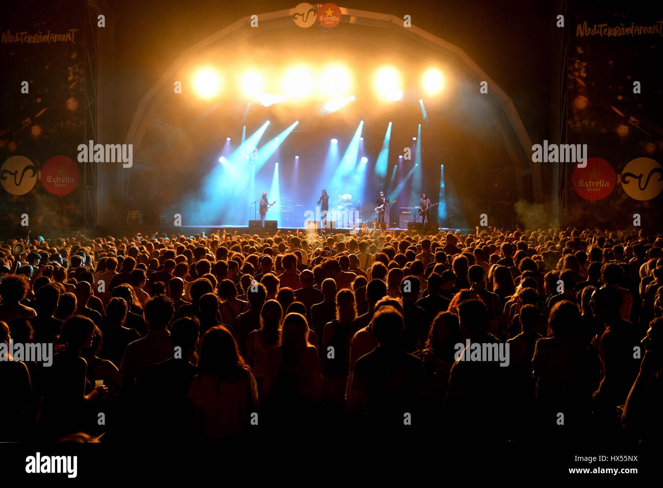 Barcelone - 4 JUIL : Primal Scream (band) en concert au Festival de Vida le 4 juillet 2015 à Barcelone, Espagne. Banque D'Images