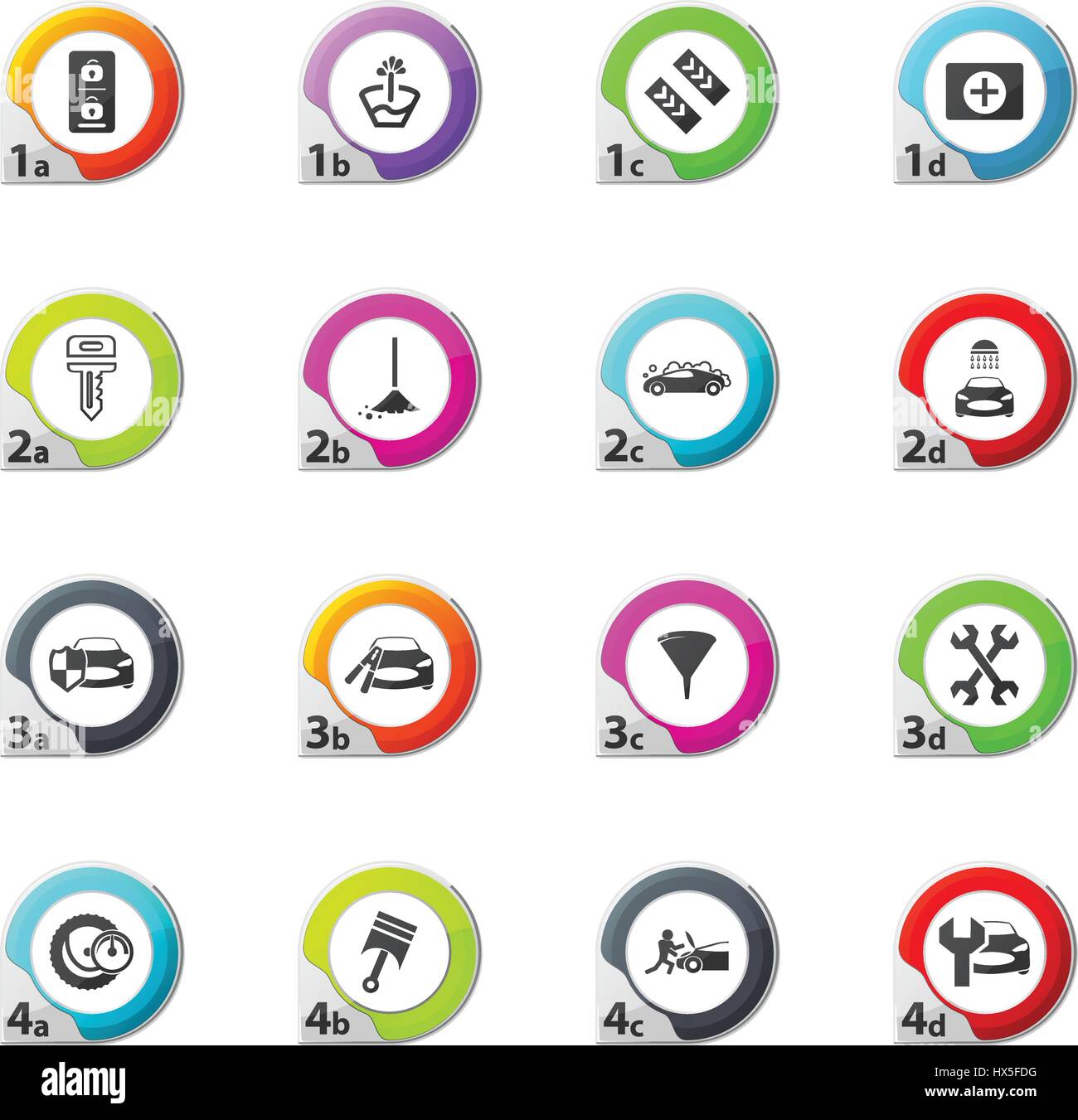 Car shop web icons pour la conception d'interface utilisateur Illustration de Vecteur