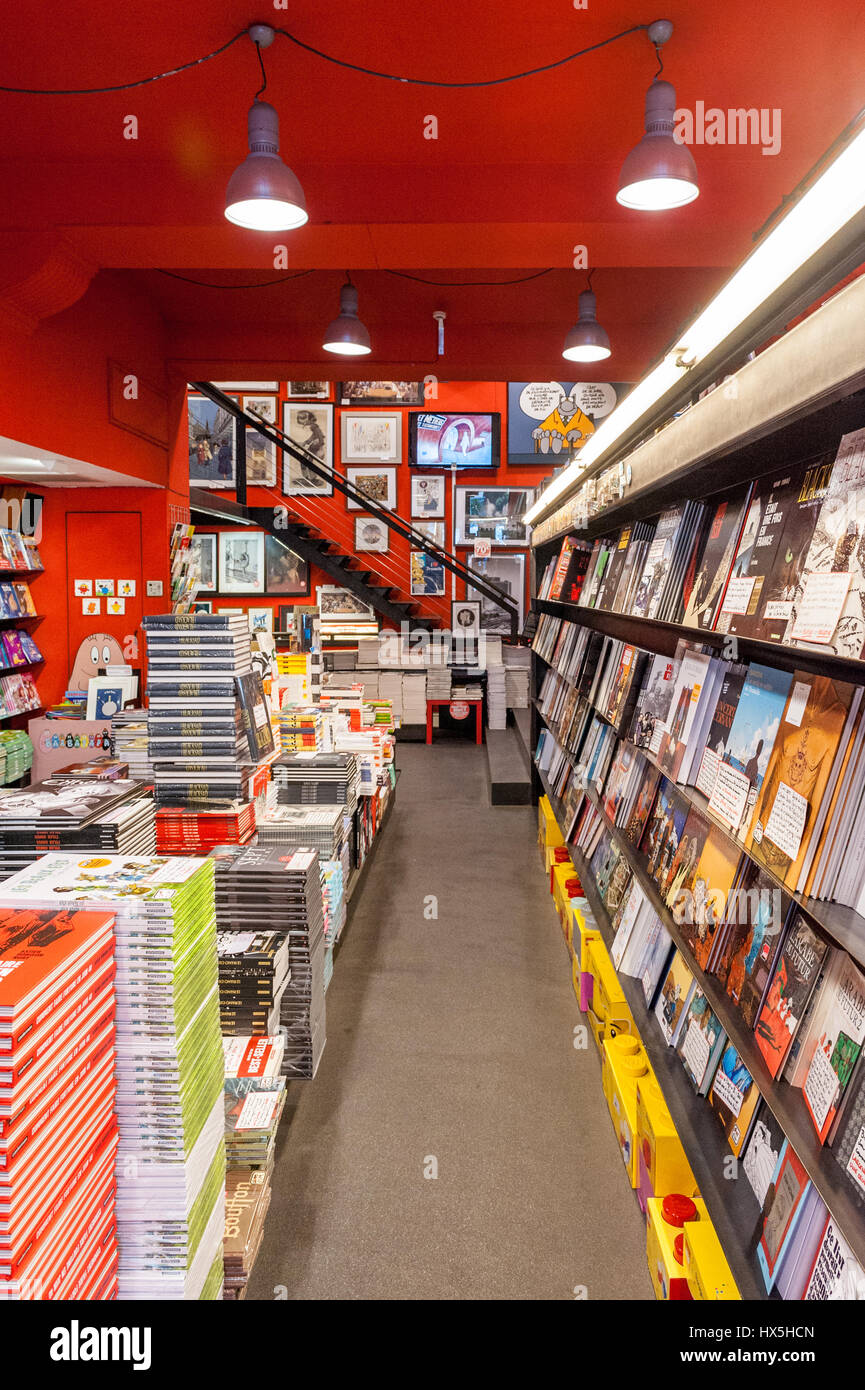 Belgique, Bruxelles, Brüsel comic book shop Banque D'Images