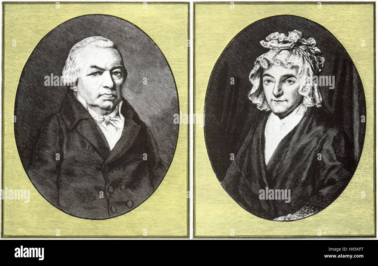 Johann van Beethoven et Maria Magdalena Keverich, les parents de Ludwig van Beethoven, un compositeur et pianiste allemand. Banque D'Images