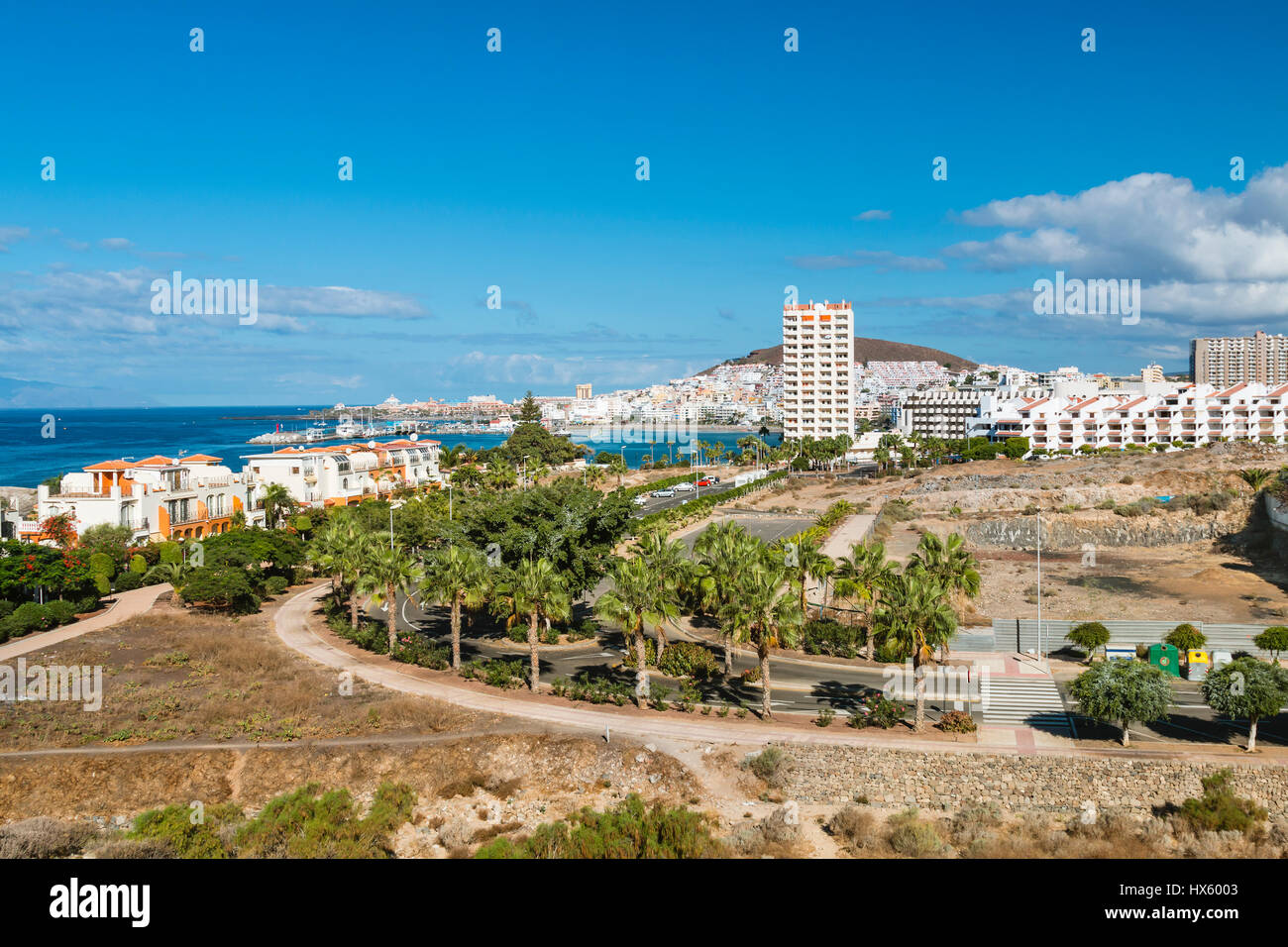 Los Cristianos, dans le sud-ouest de Tenerife, Espagne. Banque D'Images