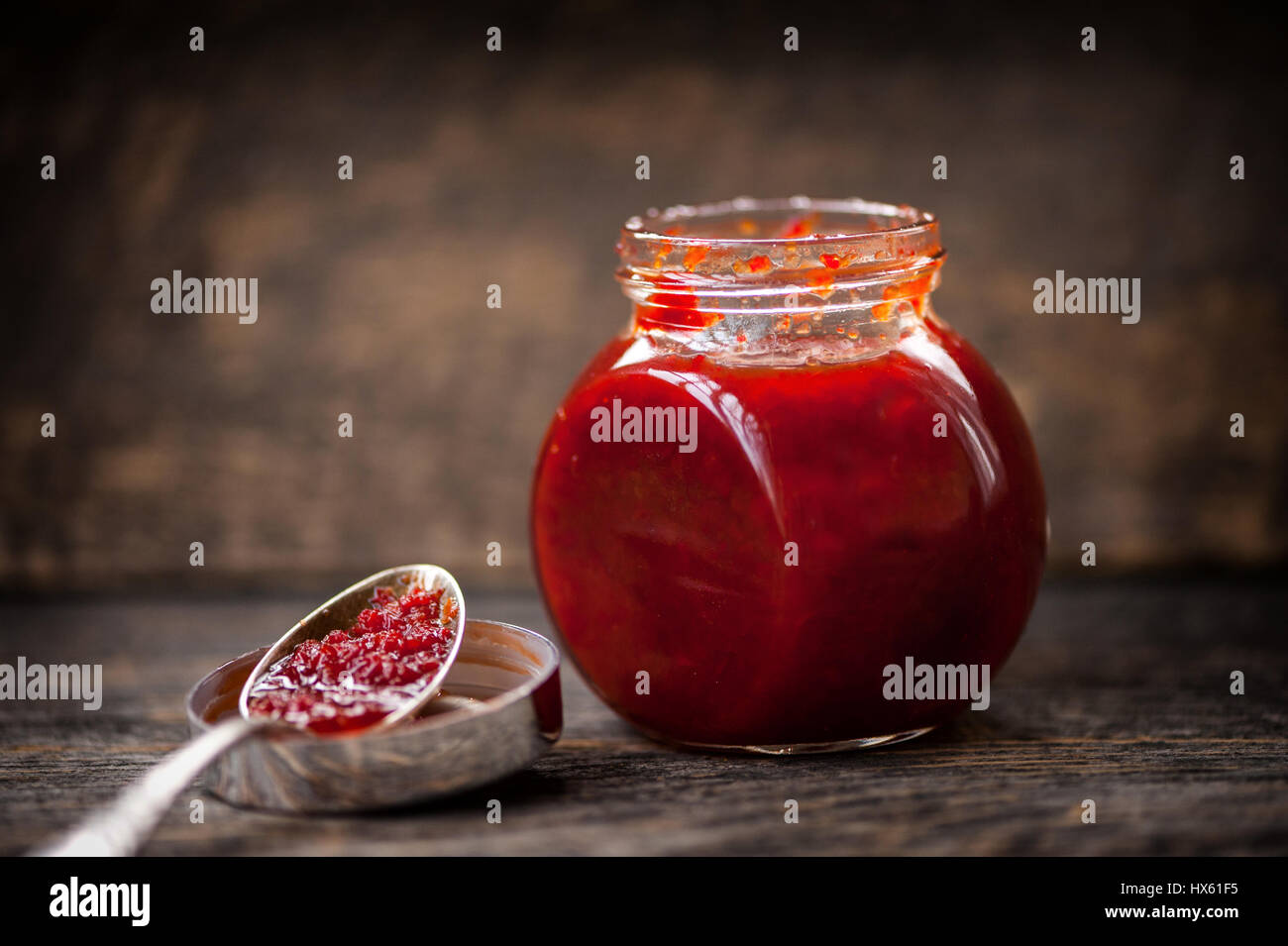 Confiture de piment rouge Banque D'Images