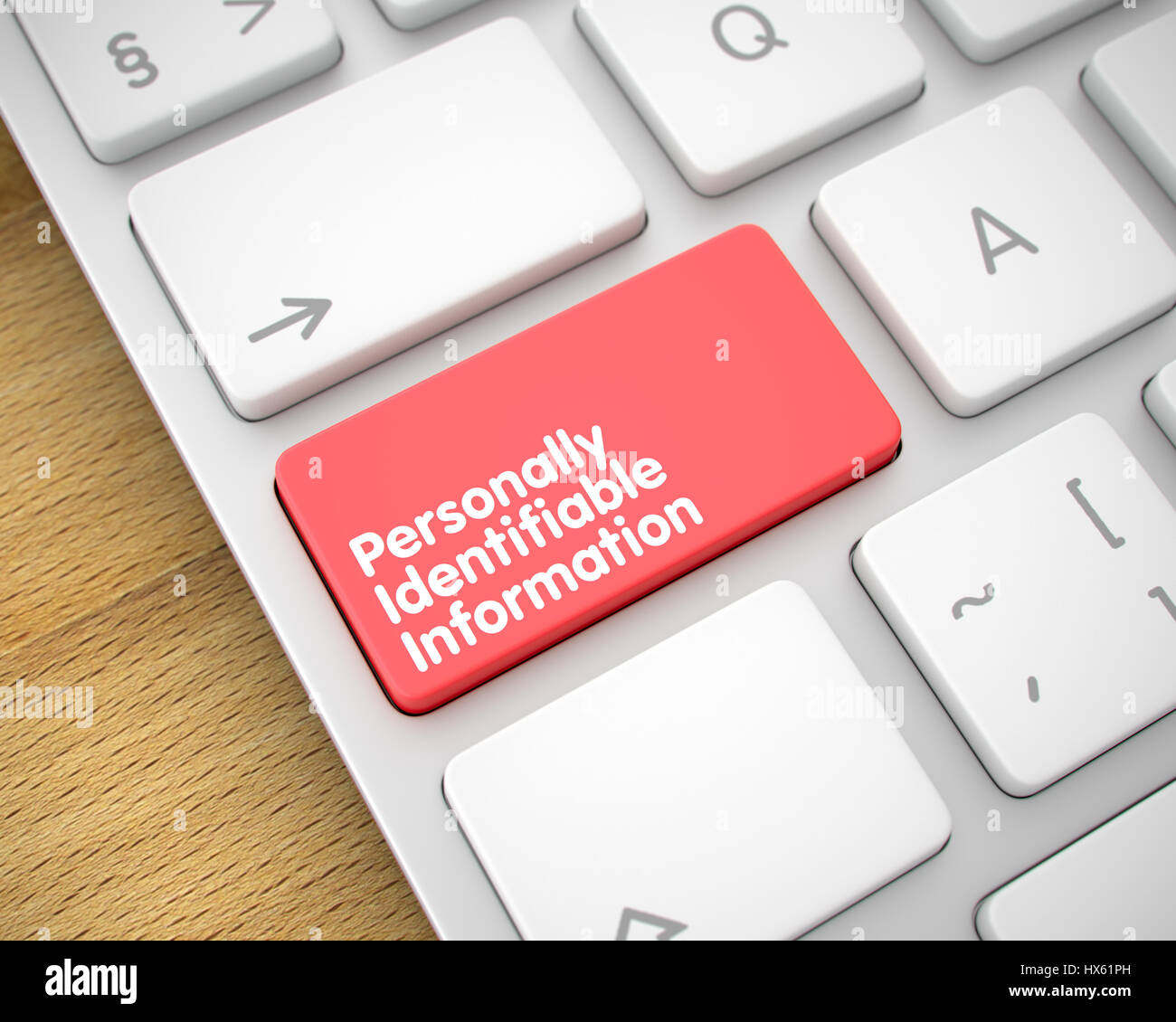 Informations personnellement identifiables - Inscription sur la touche rouge. Banque D'Images