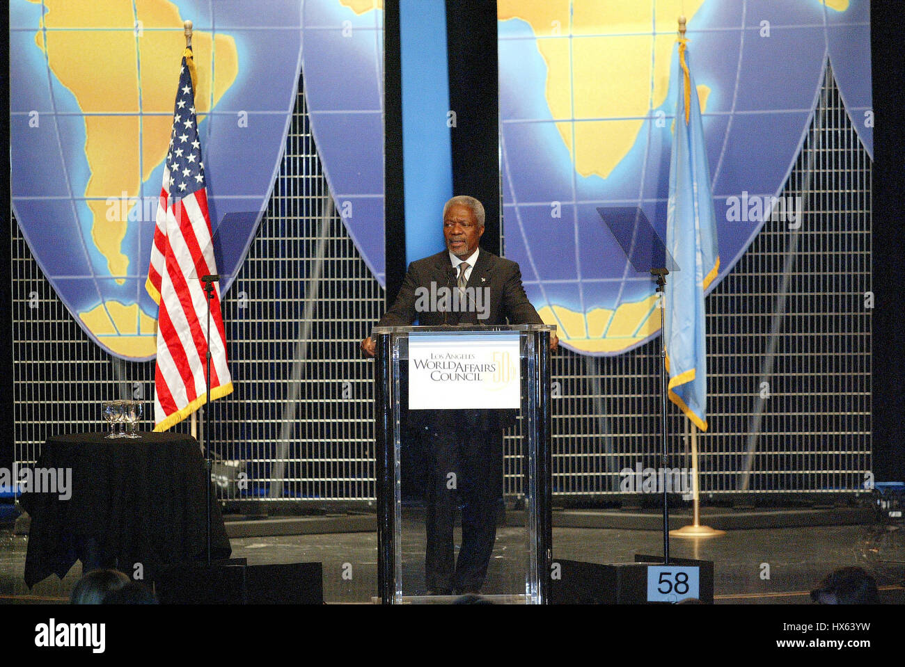 KOFI ANNAN, SECRÉTAIRE GÉNÉRAL DES NATIONS UNIES. 02 décembre 2003 CENTURY PLAZA HOTEL LA USA Banque D'Images