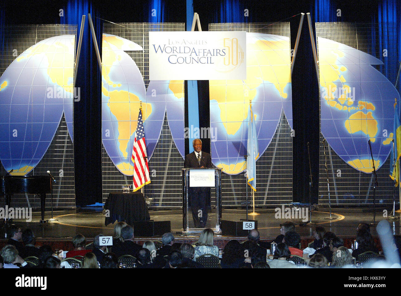 KOFI ANNAN, SECRÉTAIRE GÉNÉRAL DES NATIONS UNIES. 02 décembre 2003 CENTURY PLAZA HOTEL LA USA Banque D'Images