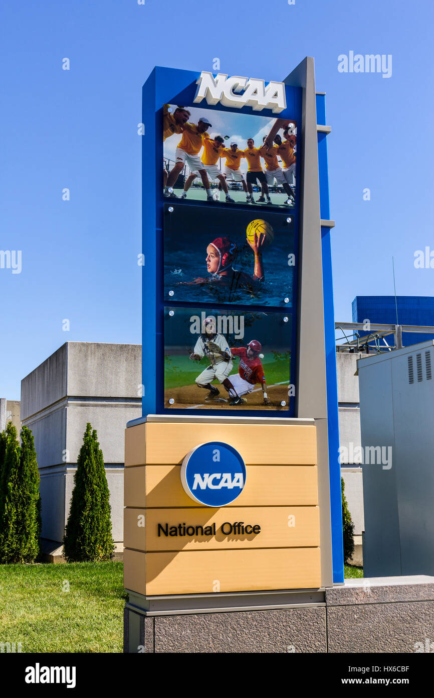 Indianapolis - Circa Octobre 2016 : National Collegiate Athletic Association Siège. Le NCAA réglemente les programmes sportifs de nombreux collèges et des nations unies Banque D'Images