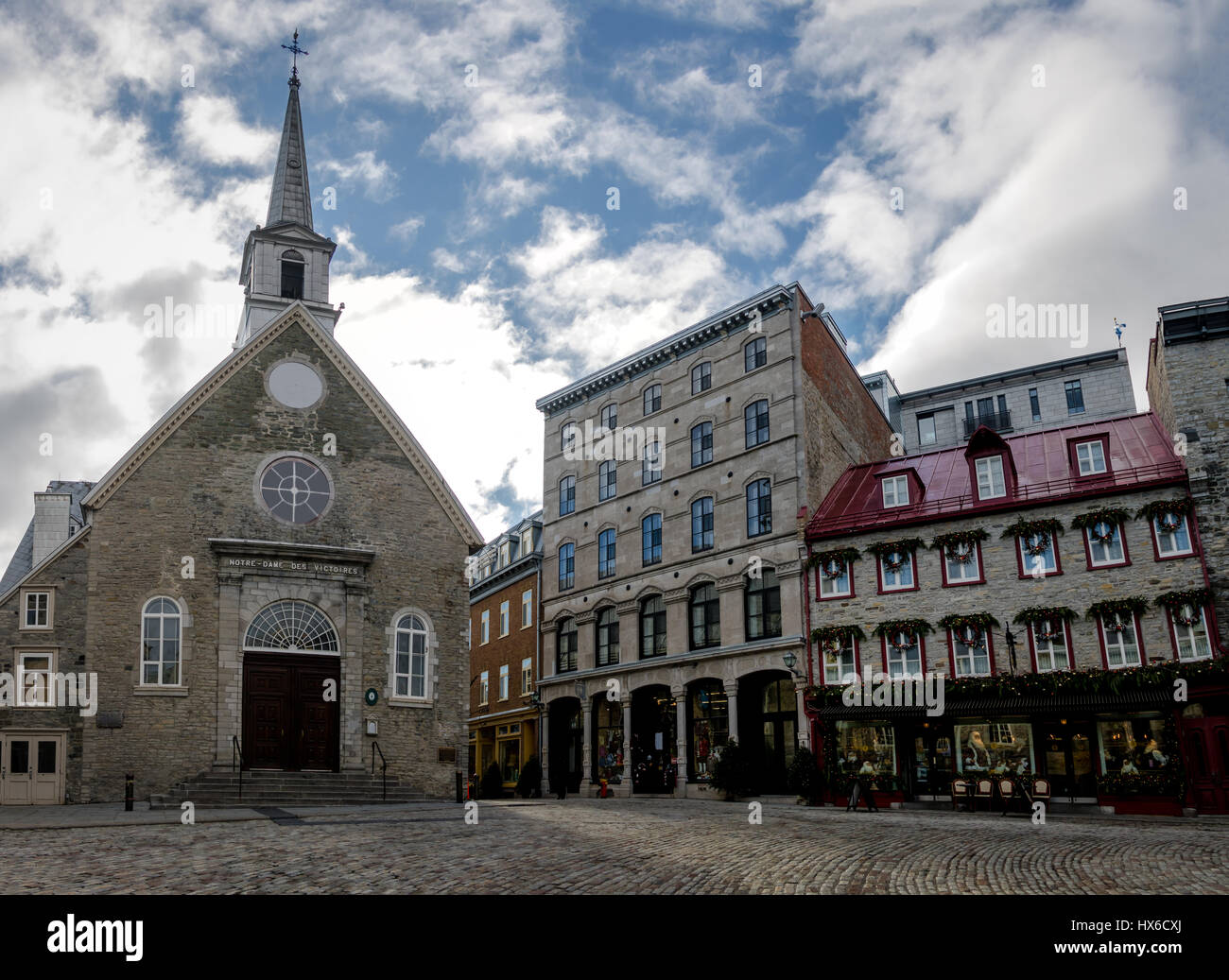 Place Royale (Royal Plaza) et l'église Notre Dame des Victoires - Ville de Québec, Canada Banque D'Images