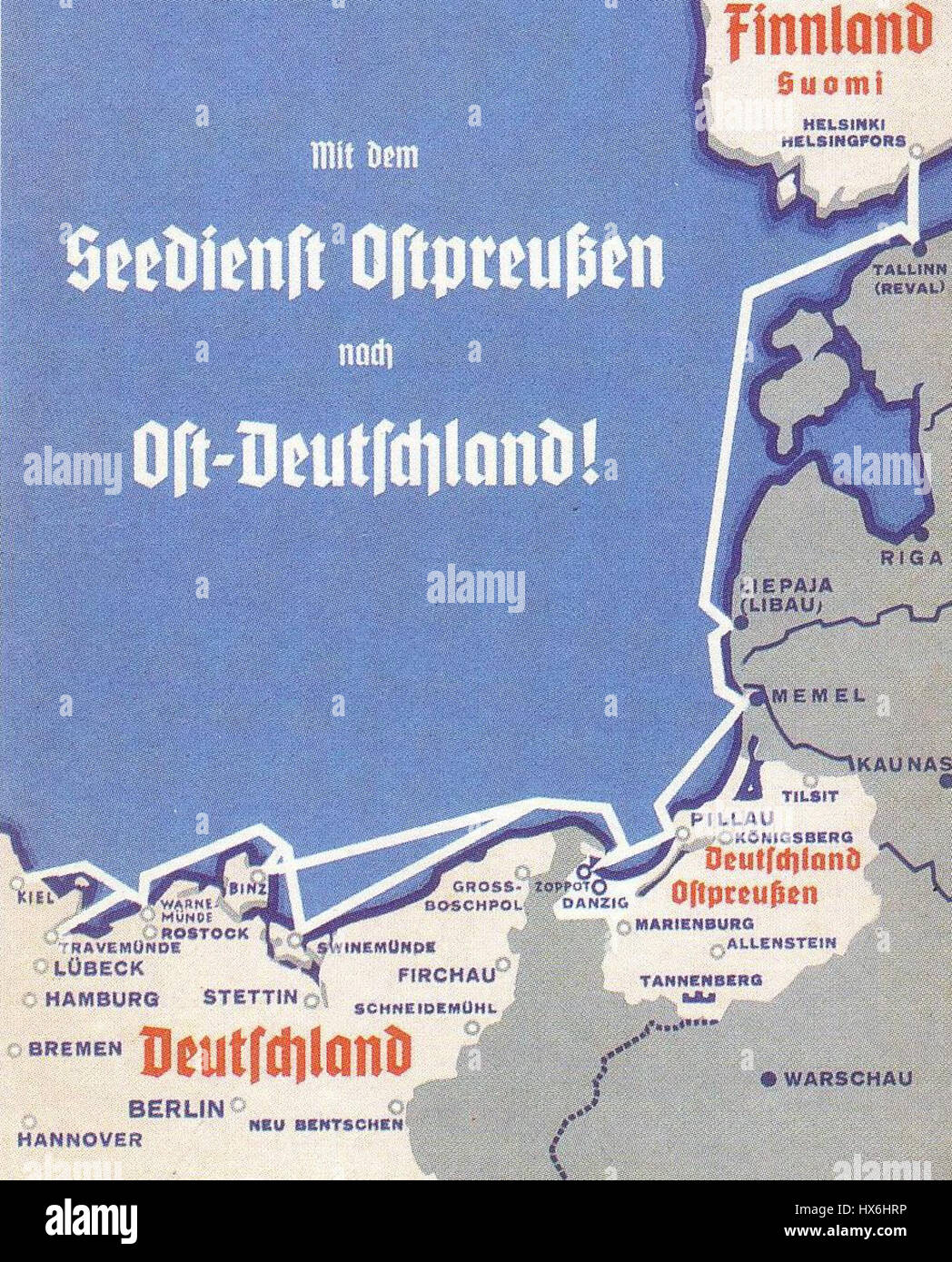 Seedienst Ostpreußen fait référence au service maritime opérant dans la région de Prusse orientale. Cette référence historique met en lumière les infrastructures de transport maritime de la région. Banque D'Images