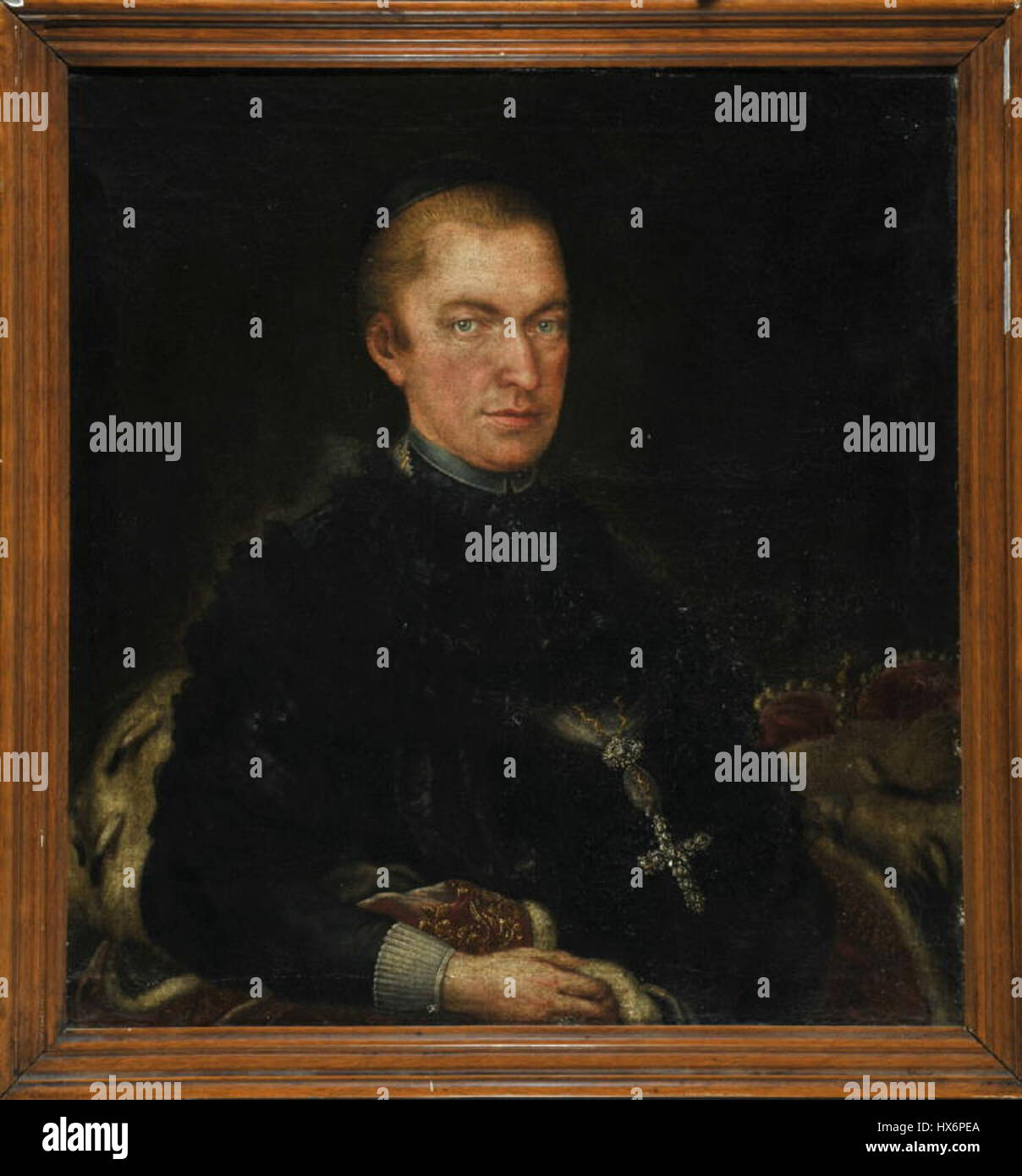 Rupertus II. von Neuenstein était un noble du XVIe siècle et une figure importante de l'histoire allemande. Sa lignée a joué un rôle important dans le paysage social et politique de l'époque. Ce portrait reflète la tenue vestimentaire et le statut de la noblesse allemande à cette époque. Banque D'Images