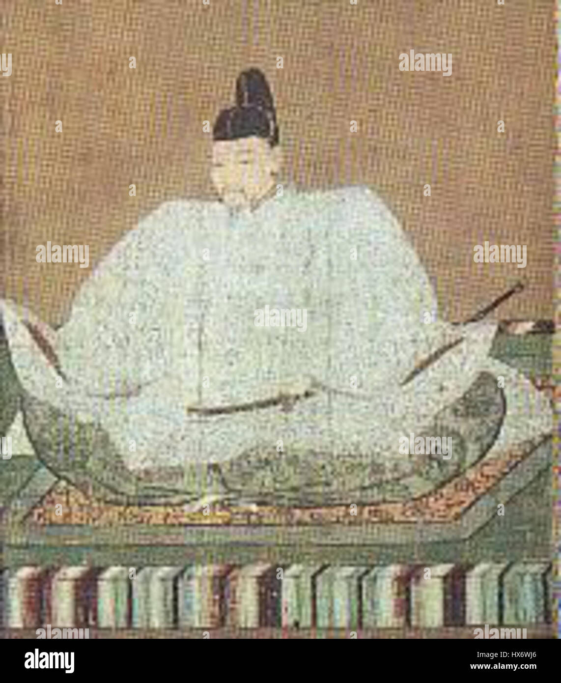 Toyotomi Hideyoshi était un chef militaire japonais de premier plan, seigneur féodal et homme politique à la fin du XVIe siècle. Il est crédité de l'unification du Japon et du renforcement de ses structures politiques et sociales pendant la période des États belligérants. Banque D'Images