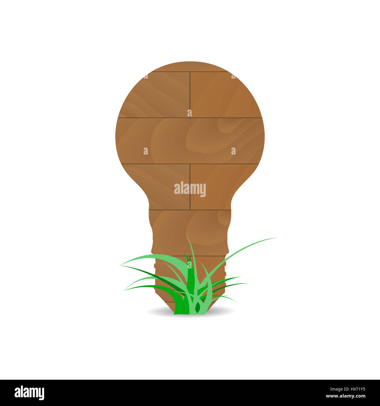 La forme en bois idée de la lampe. La créativité forme de lampe avec Bush, vector illustration Banque D'Images