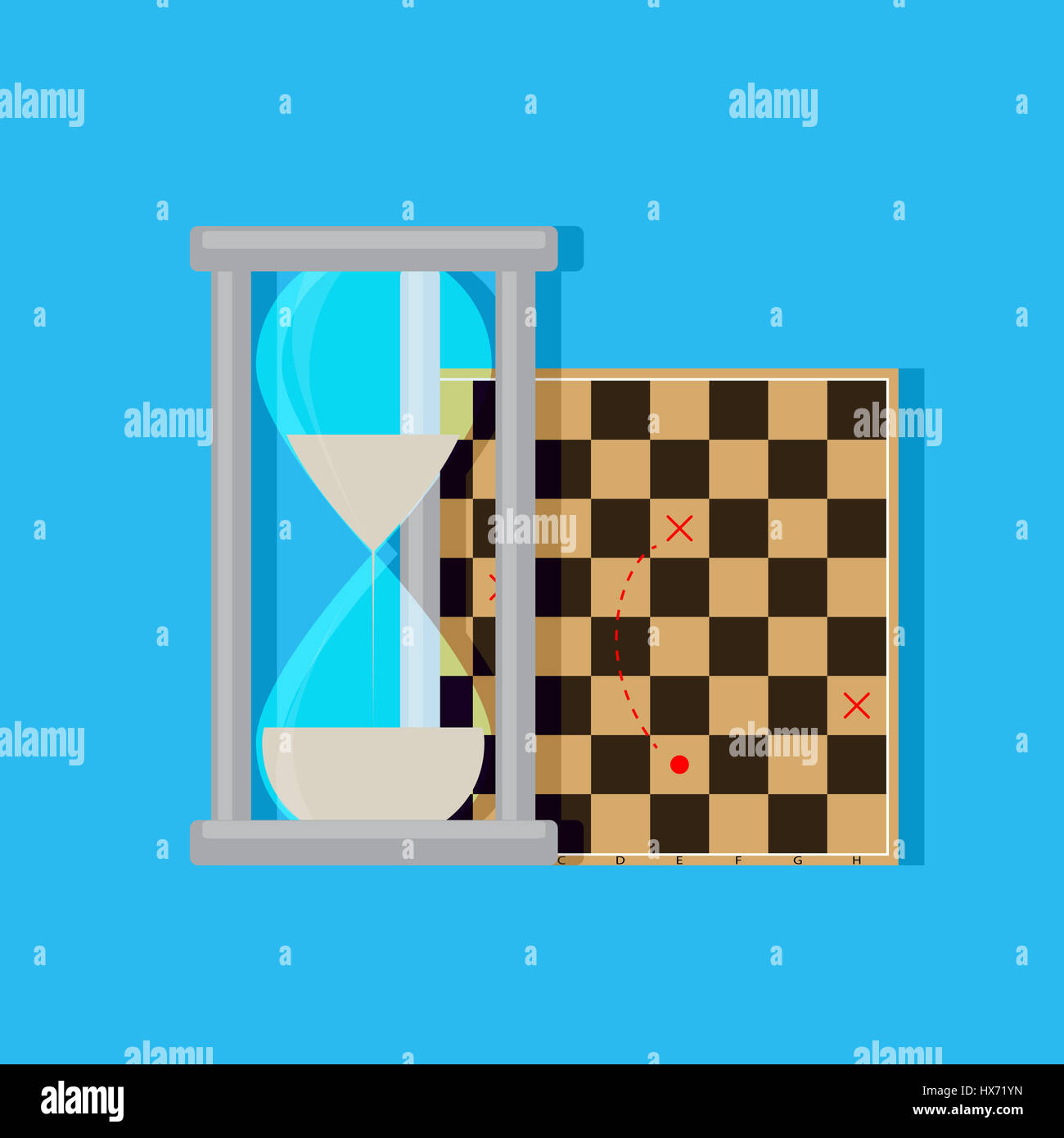 Stratégie de gestion du temps. La réussite de l'entreprise idée solution, temps de planification. Vector illustration Banque D'Images