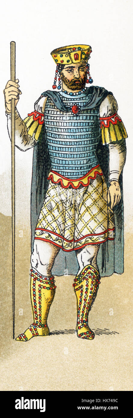 L'illustration ici met en évidence Basileus II en 1025 A.D. L'illustration dates pour 1882. Banque D'Images