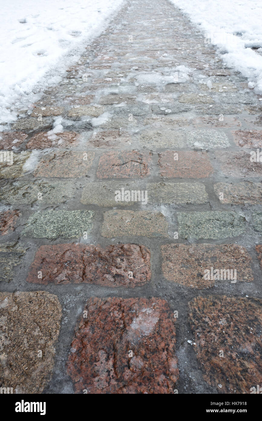 Pavés de glace en hiver Banque D'Images