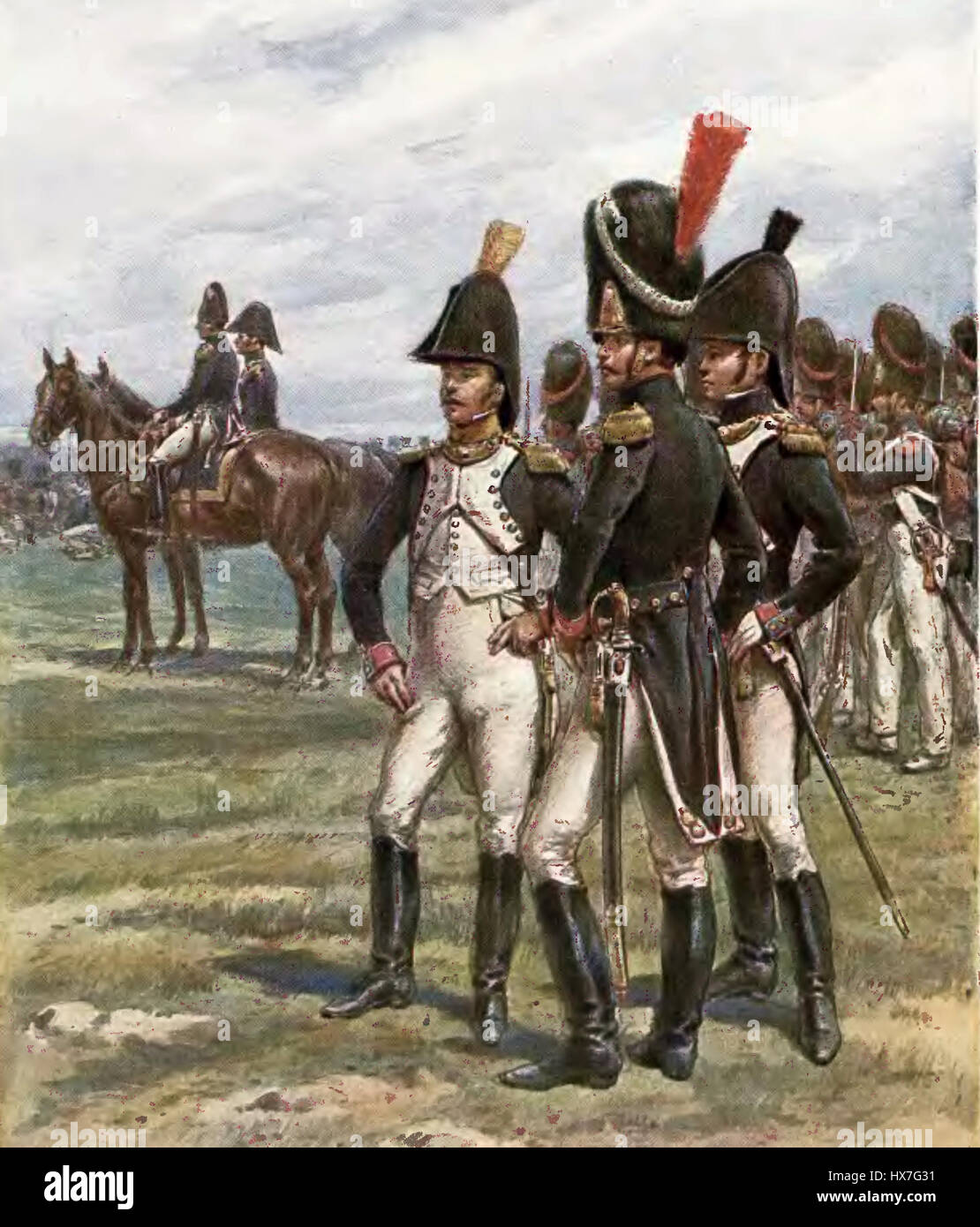 PiechotaXW fait référence à une peinture ou une œuvre d'art historique se concentrant sur le thème de l'infanterie ou des soldats à pied, comme le suggère le terme piechota (qui signifie infanterie en polonais). La pièce met probablement en lumière la vie militaire ou le rôle des soldats fantassins dans un contexte historique particulier. Banque D'Images