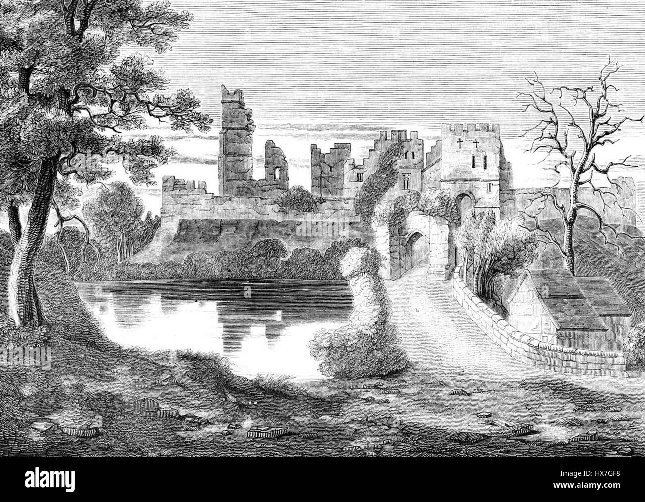 Le château de Prudhoe, situé dans le Northumberland, en Angleterre, est une forteresse médiévale construite entre le XIIe et le XIVe siècle, construite à l'origine par la famille Umfraville et acquise plus tard par la famille Percy en 1381. Banque D'Images