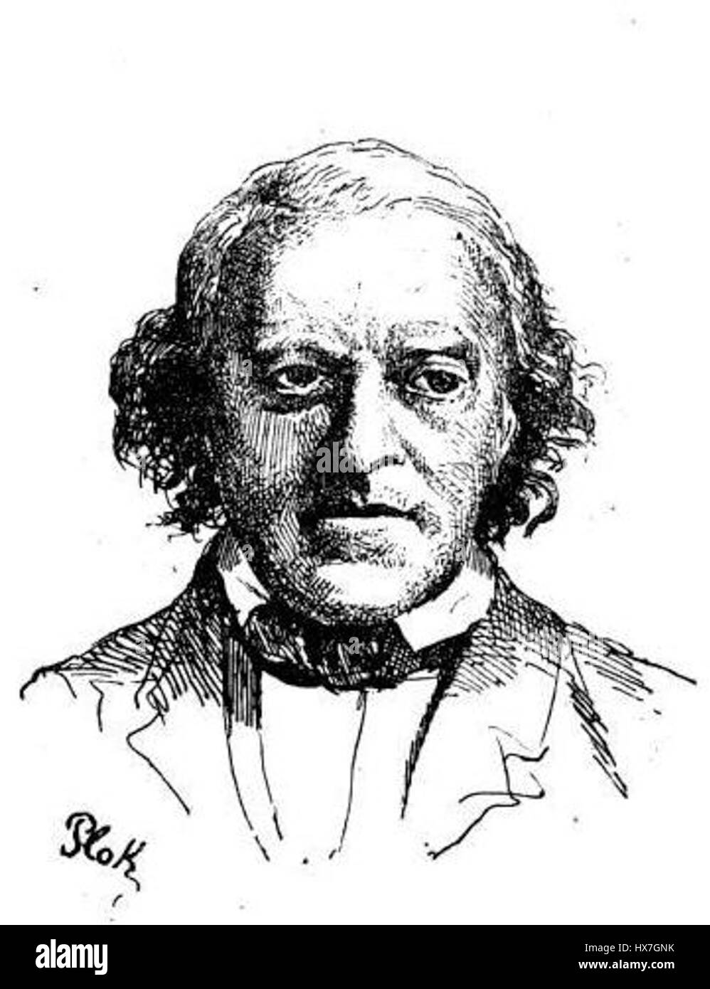 L'œuvre intitulée 'Raspail, F.V., par Plock' est un portrait historique ou une représentation probablement liée à une personne nommée François-Vincent Raspail, un chimiste et médecin français connu pour ses contributions à la science au cours du XIXe siècle. Banque D'Images