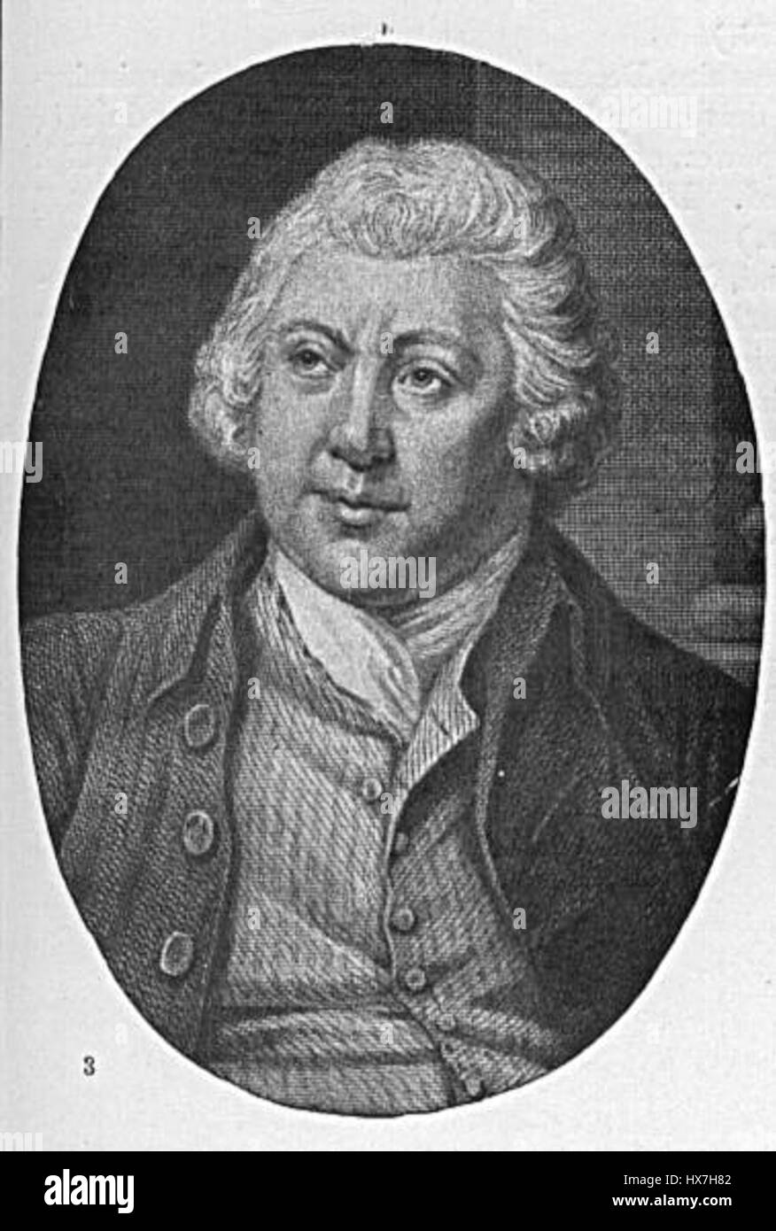 Richard Arkwright (1732-1792) était un inventeur et entrepreneur anglais, surtout connu pour son travail de pionnier dans l'industrie textile. Il est crédité de l'invention du cadre d'eau, un développement clé dans la mécanisation de la filature. Les innovations d’Arkwright ont contribué à établir la révolution industrielle en Grande-Bretagne, en particulier dans le secteur textile. Banque D'Images
