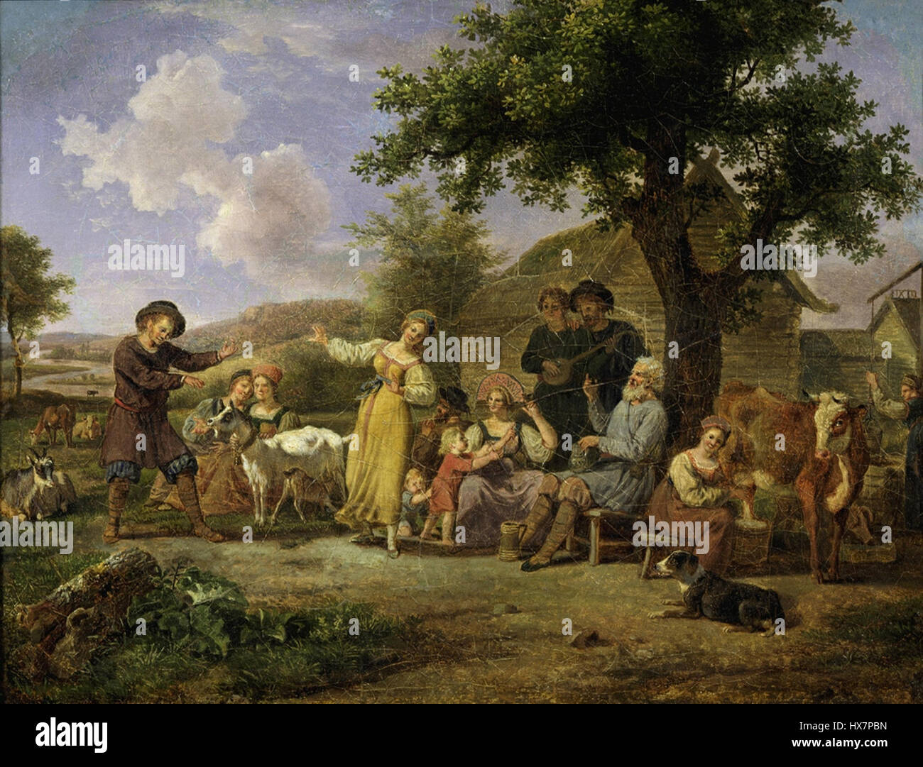 D09FD180D0B0D0B7D0B4D0BDD0B8D0BA D0B2 D0B4D0B5D180D0B5D0B2D0BDD0B5 XVIII Banque D'Images D09FD180D0B0D0B7D0B4D0BDD0B8D0BA D0B2 D0B4D0B5D180D0B5D0B2D0BDD0B5 XVIII Banque D'Images