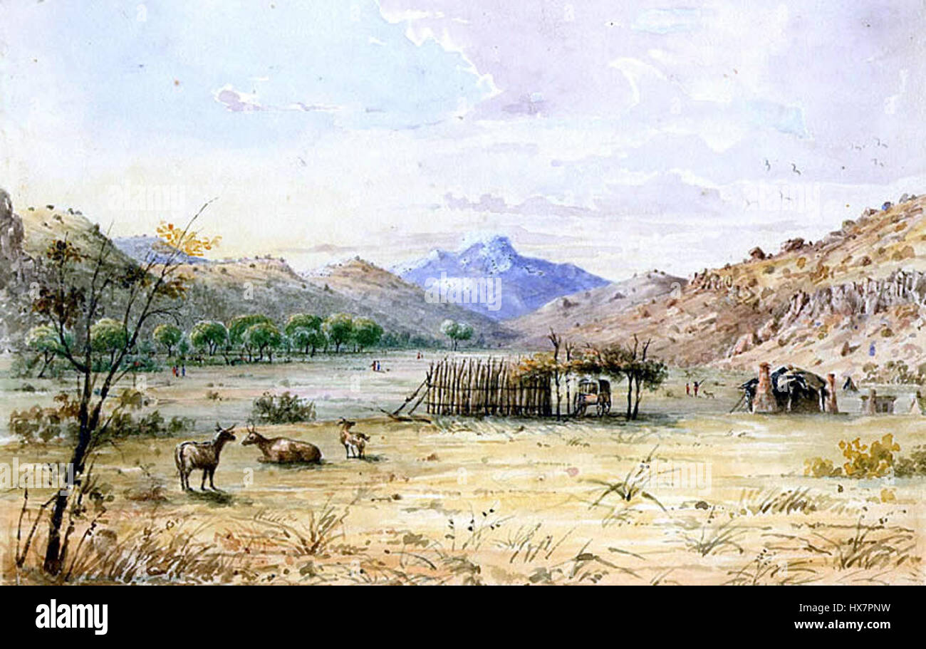 L'Overland mail Station, représentée dans un tableau d'Arthur Lee, représente un moment clé dans l'histoire du transport américain, mettant en évidence le rôle du Pony Express et du service de courrier terrestre au XIXe siècle. Banque D'Images