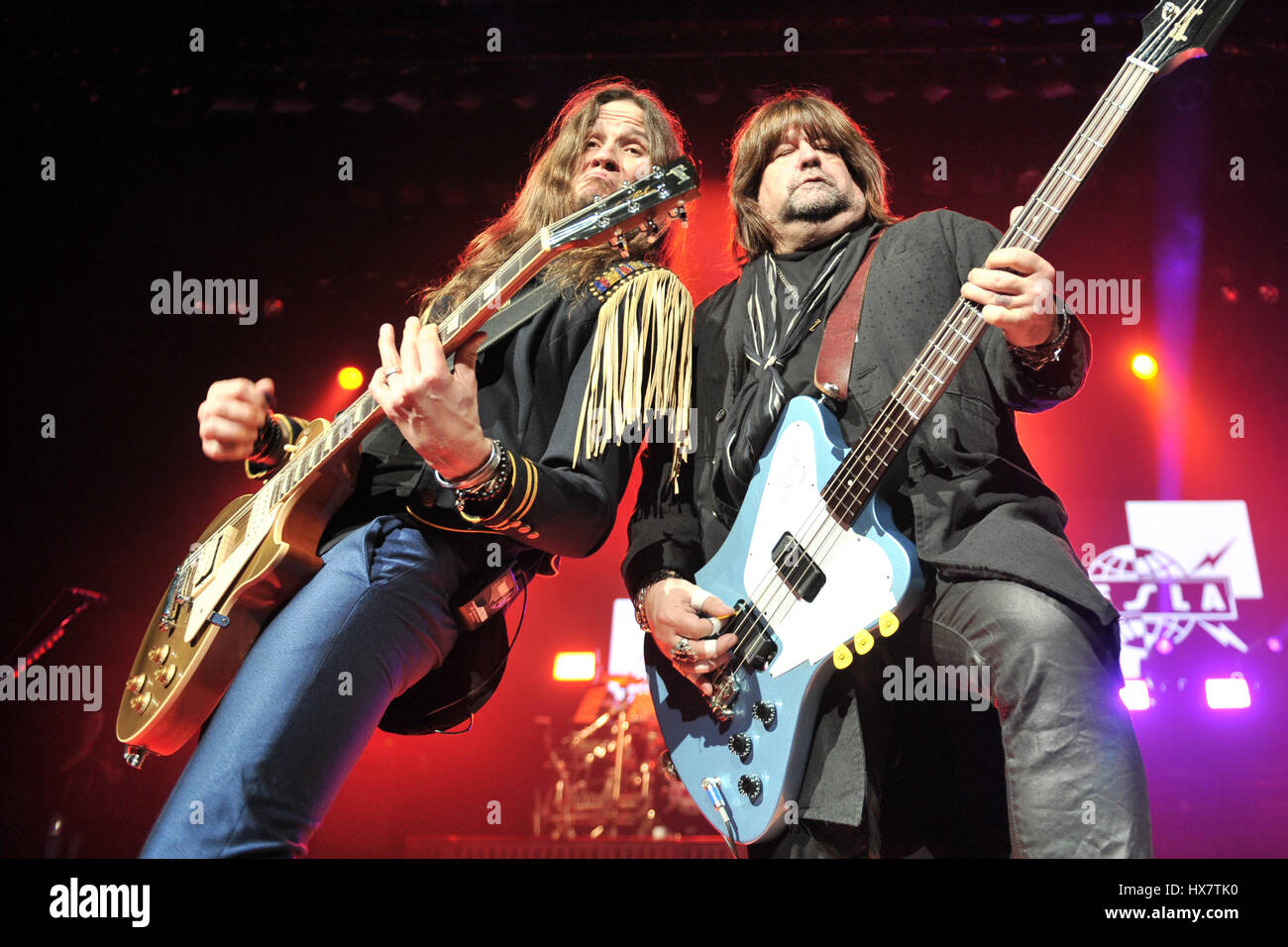 Tesla fonctionne à la Star Plaza Theatre à Merrillville Musiciens : Dave Rude, Brian du blé où : Merrillville, Indiana, United States Quand : 18 févr. 2017 Banque D'Images