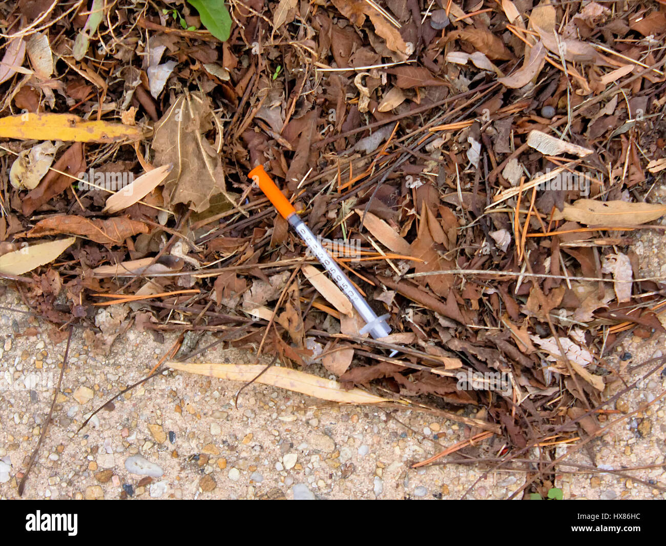 Aiguille hypodermique sur street Banque D'Images