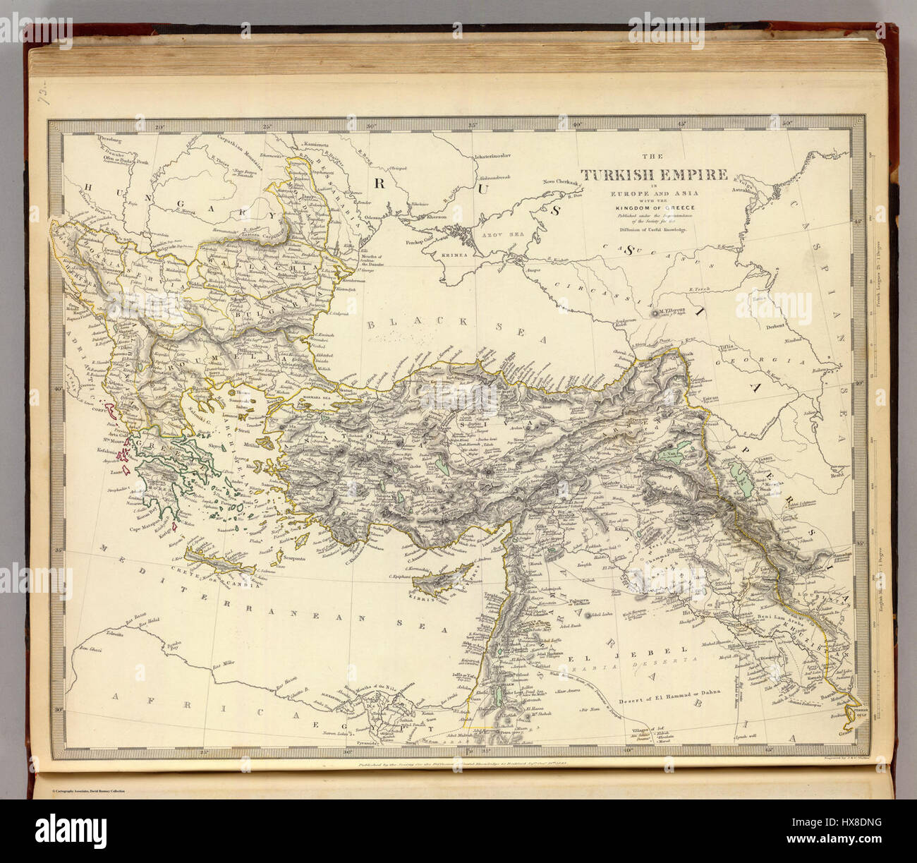 Société pour la diffusion de connaissances utiles (Grande-Bretagne). L'Empire turc, la Grèce. 1843 Banque D'Images