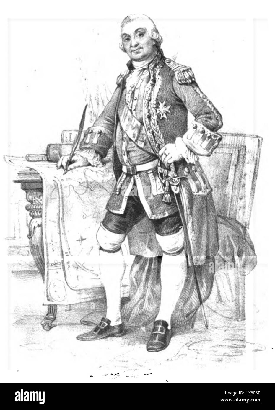 Suffren fait référence à un officier et héros de la marine française, remarquable pour ses contributions à l'histoire navale de la France au cours du XVIIIe siècle. Son héritage est célébré pour ses compétences militaires et son leadership dans les batailles. Banque D'Images