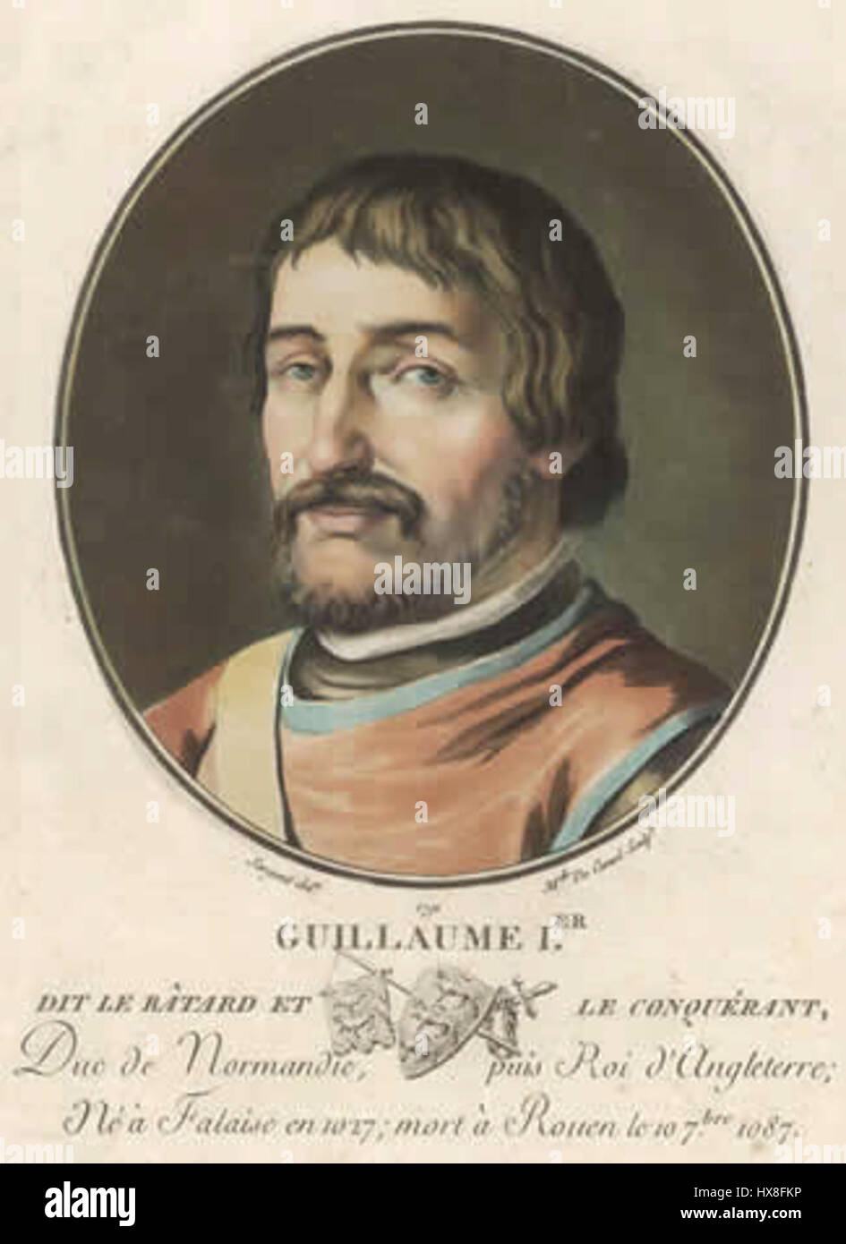 Guillaume Ier d'Angleterre, également connu sous le nom de Guillaume le Conquérant, fut le premier roi normand d'Angleterre, connu pour sa conquête de l'Angleterre en 1066 et la domination normande subséquente. Banque D'Images