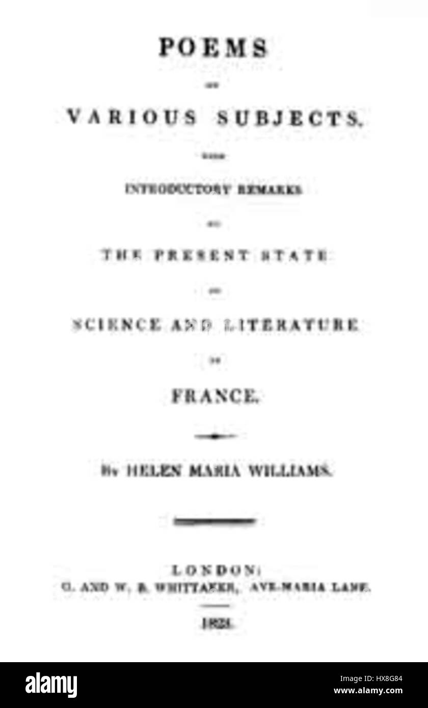 Les poèmes de Williams explorent les thèmes de la vie moderne, de la nature et de l'expérience humaine. Connus pour leur clarté et leur précision, les œuvres de Williams capturent l'essence des moments quotidiens, créant des images vives et stimulantes dans des versets concis. Banque D'Images