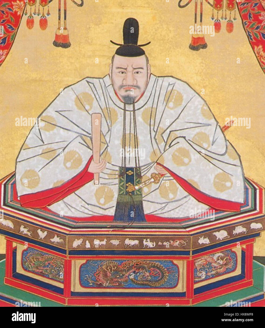 Nabeshima Naoshige était un seigneur féodal japonais et le premier daimyo du clan Nabeshima. Il est surtout connu pour son leadership militaire et sa contribution à la stabilité et à l'expansion du domaine de Nabeshima au début de l'époque d'Edo. L’héritage de Naoshige comprend la promotion du développement culturel dans la région de Saga. Banque D'Images
