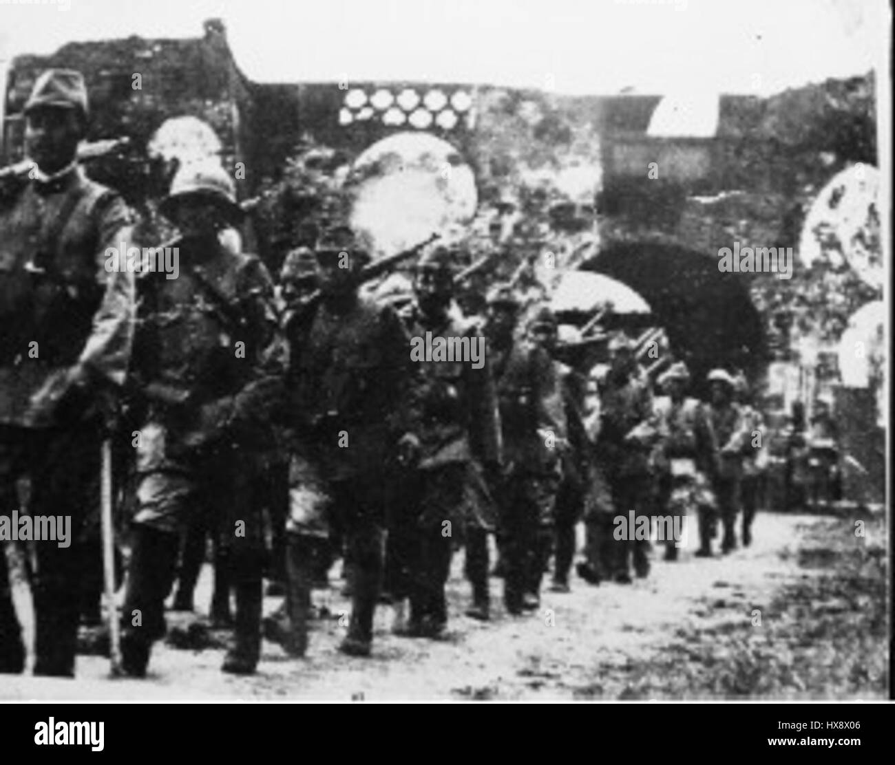 Comté de Xingzi était occupée par les envahisseurs japonais le 20 août 1938. Banque D'Images