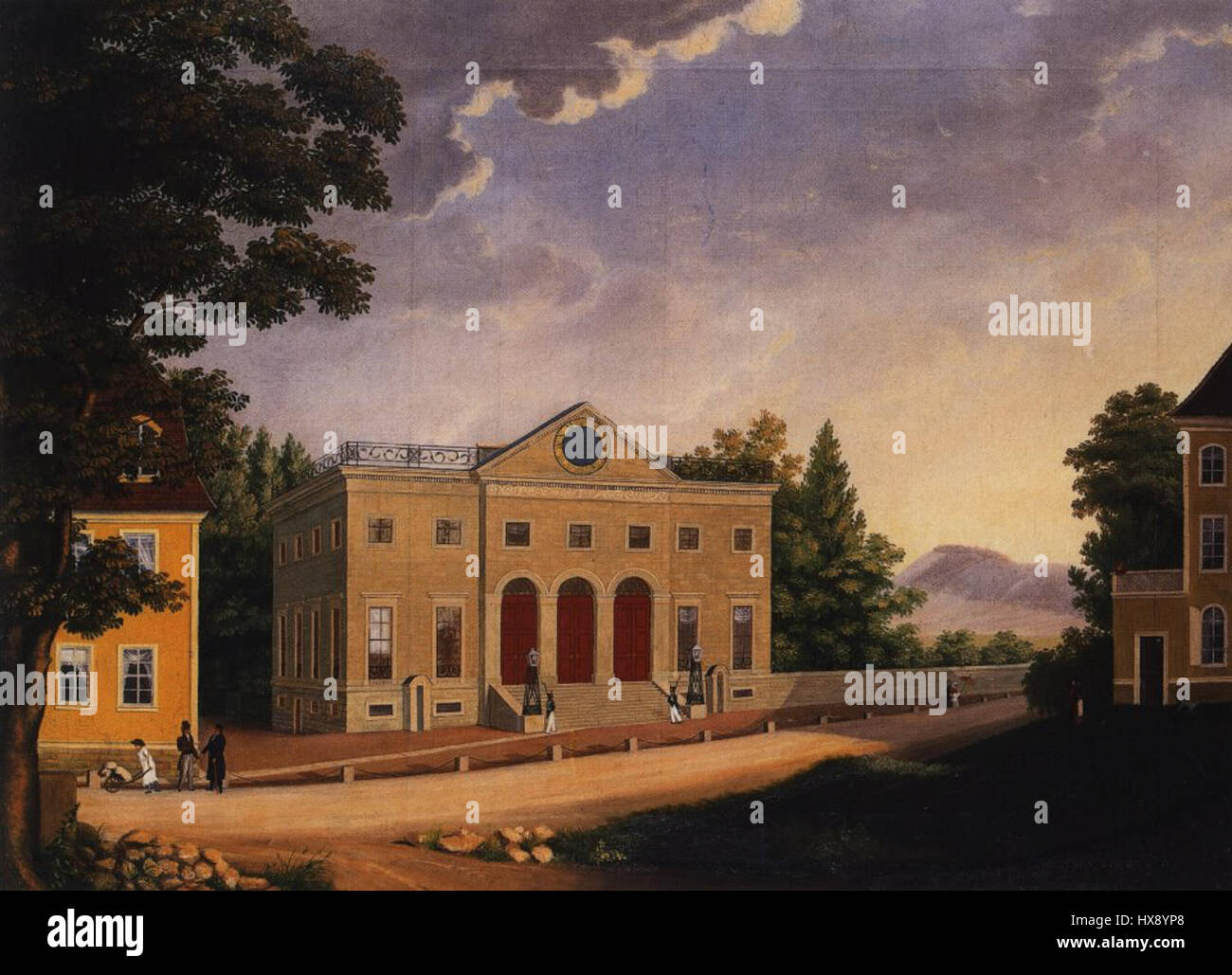 Le Prinzenpalais Gotha, achevé en 1825, est un monument architectural à Gotha, en Allemagne. Ce palais, construit à l'origine pour les princes de Saxe-Gotha-Altenbourg, illustre les styles architecturaux baroque tardif et classique primitif. Banque D'Images