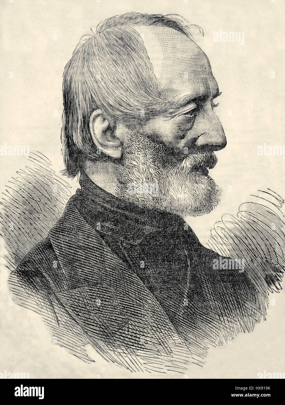 Giuseppe Mazzini (1805-1872), xixe siècle. L'italien, homme politique, journaliste et ctivist. Gravure Banque D'Images