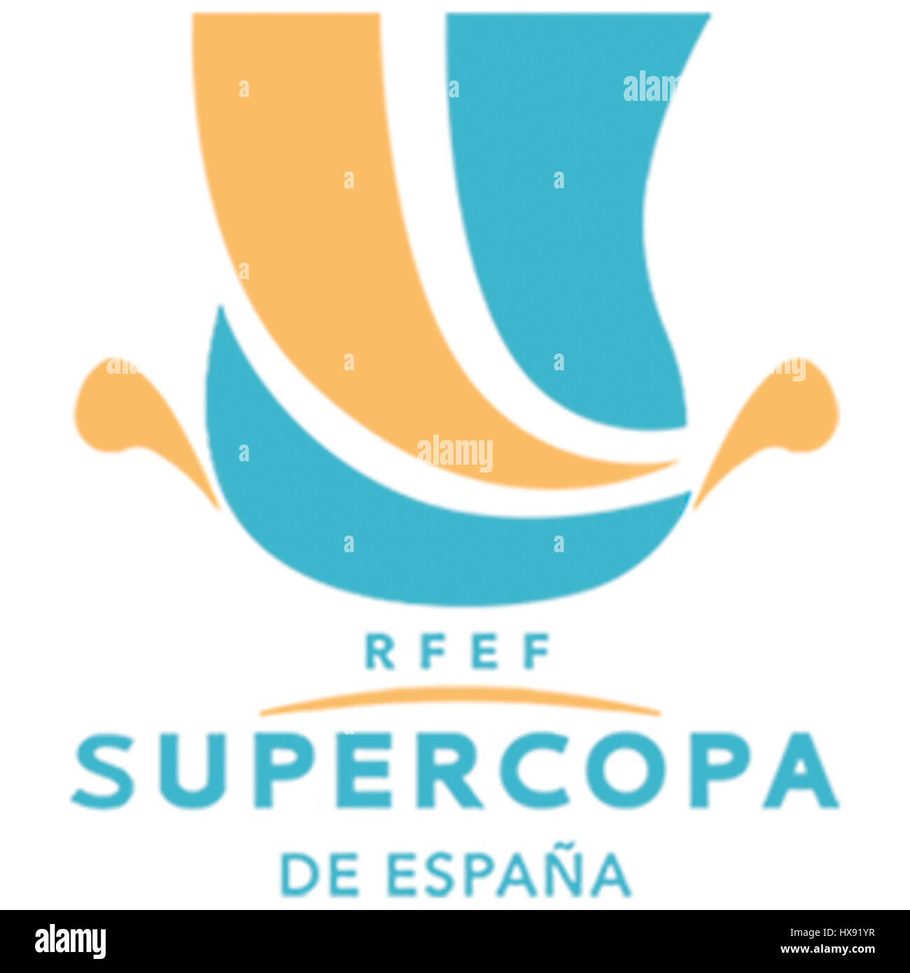 Le logo de la Supercopa de España 2012 représente la compétition espagnole de football disputée par les vainqueurs de la Liga et de la Copa del Rey. L'édition 2012 comportait un match entre le Real Madrid et Barcelone. Le logo reflète l'importance de cette rivalité dans le football espagnol, avec un design qui transmet l'énergie et la nature compétitive du tournoi. Banque D'Images