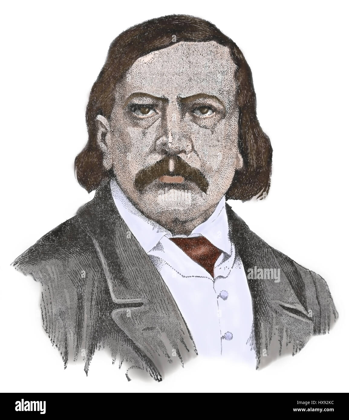Theofile Gautier (1811-1872), xixe siècle. Poète, romancier, dramaturge et journaist. Gravure Banque D'Images