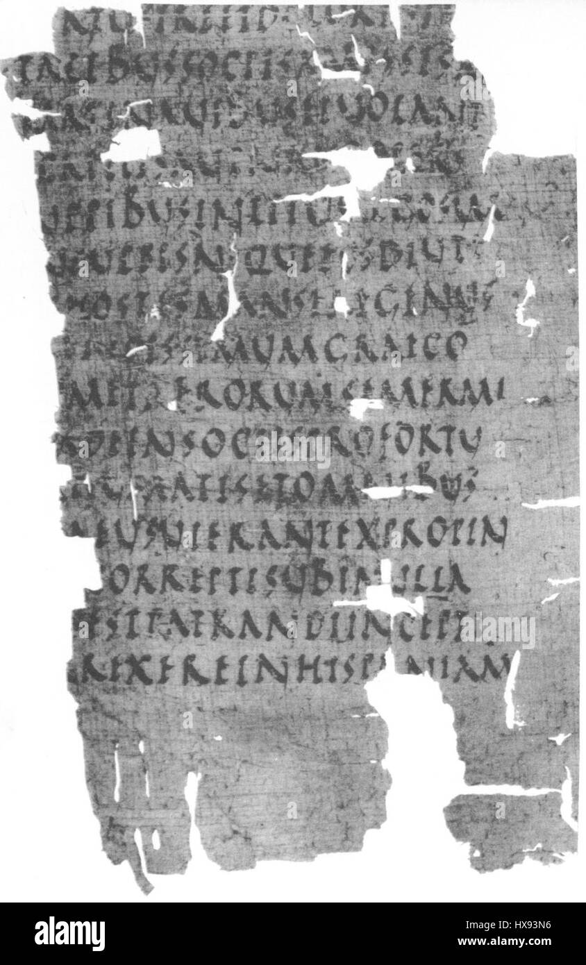 Les 'Historiae' de Sallust, conservées dans le papyrus de Manchester (Pap. 473), sont un fragment significatif d'un texte historique romain. L'œuvre couvre les événements de l'histoire romaine, offrant un aperçu du paysage politique de la Rome antique. Banque D'Images