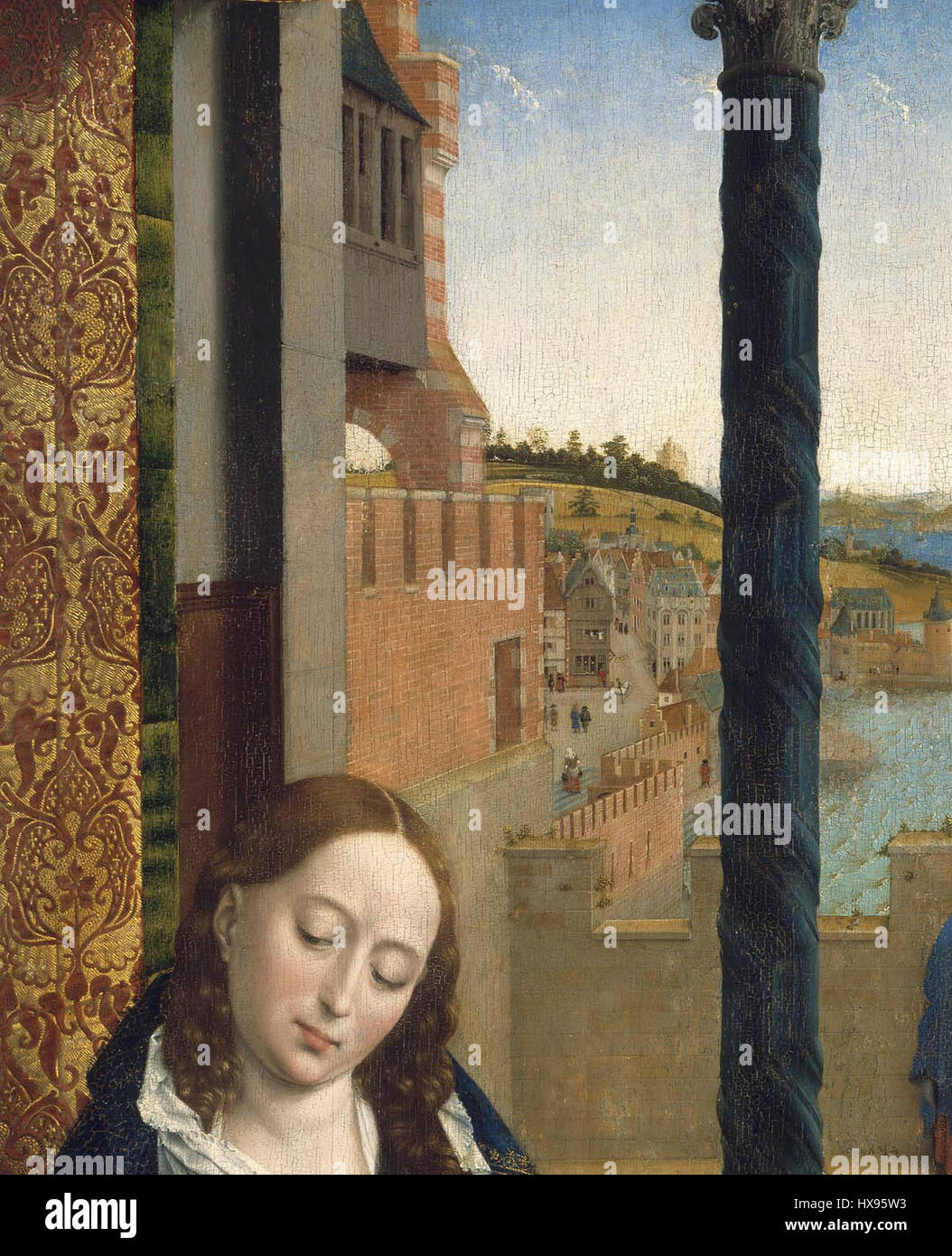 Le « Saint Luc dessinant la Vierge » est une œuvre d'art célèbre de la Renaissance représentant Saint Luc créant une image de la Vierge Marie. Ce portrait détaillé met en évidence le processus artistique et la signification religieuse du rôle de Saint Luc en tant que patron des artistes. Banque D'Images