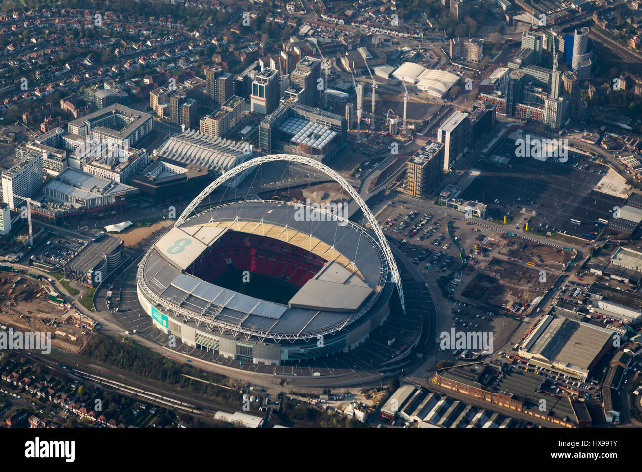 Vue aérienne du stade de football de Wembley, Londres, Angleterre Banque D'Images